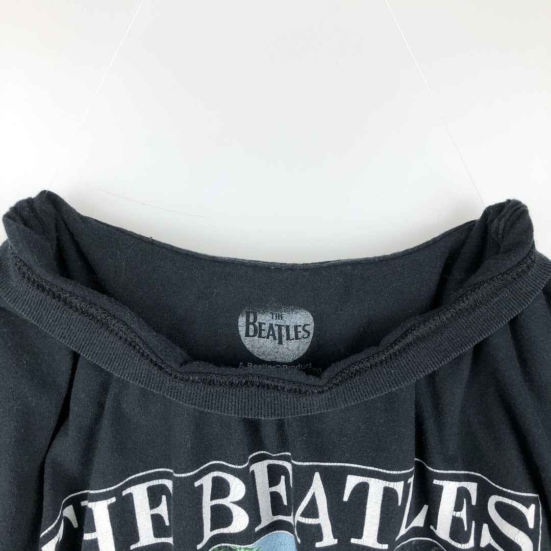 THE BEATLES Band T-shirt, Men's L size cotton black type Vintage Second Hand