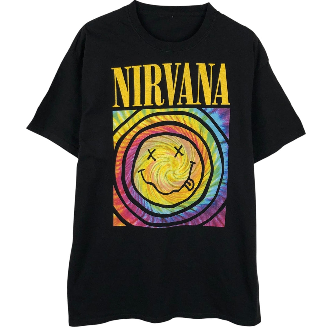 NIRVANA Nirvana Band T-shirt, Band T, Men's M size unclear black type Vintage Second Hand
