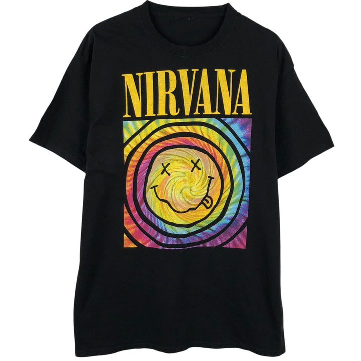 NIRVANA Nirvana Band T-shirt, Band T, Men's M size unclear black type Vintage Second Hand