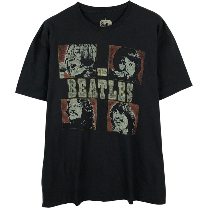 THE BEATLES Band T-shirt, Band T, Men's XL size cotton black type Vintage Second Hand