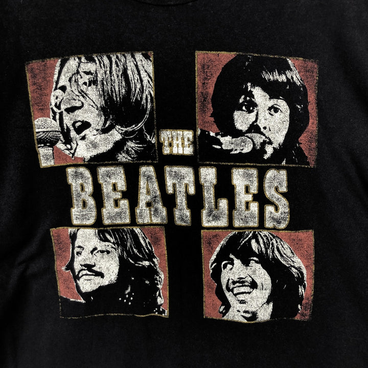 THE BEATLES Band T-shirt, Band T, Men's XL size cotton black type Vintage Second Hand