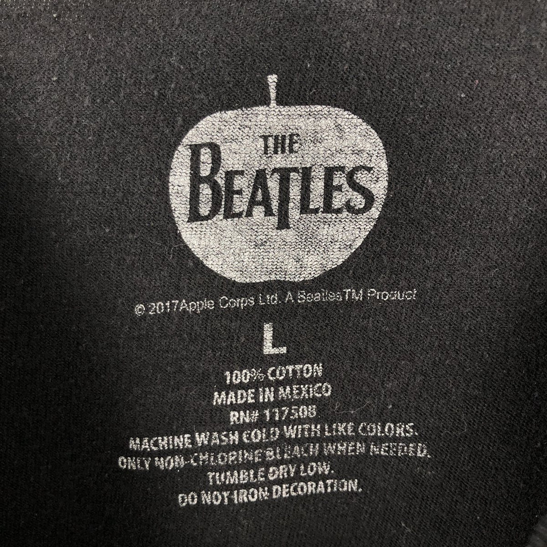 THE BEATLES Band T-shirt, Men's L size cotton black type Vintage Second Hand