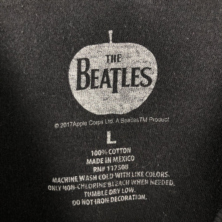 THE BEATLES Band T-shirt, Men's L size cotton black type Vintage Second Hand