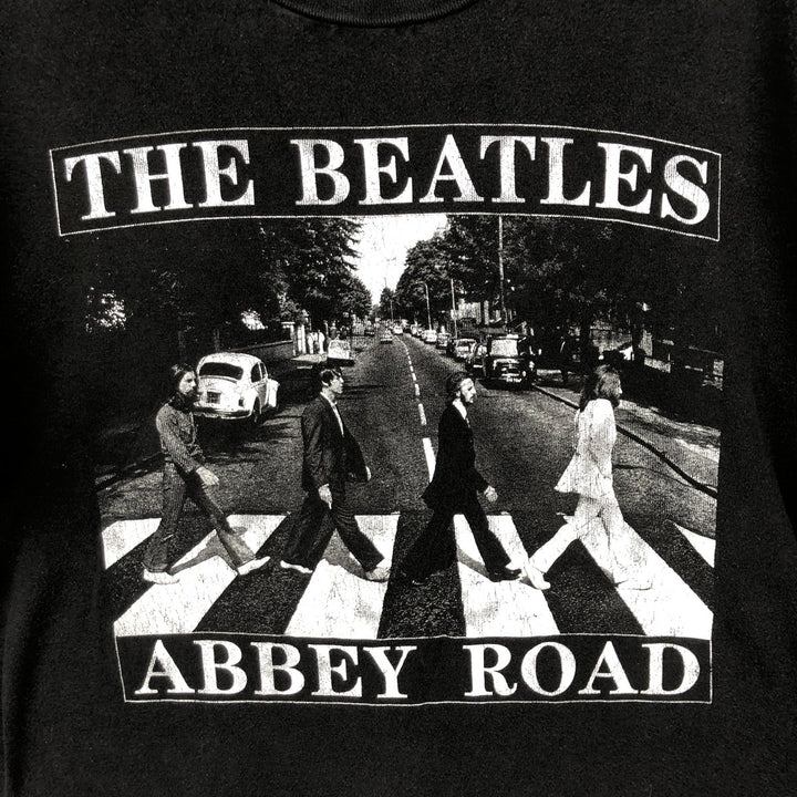 THE BEATLES Band T-shirt, Men's L size cotton black type Vintage Second Hand