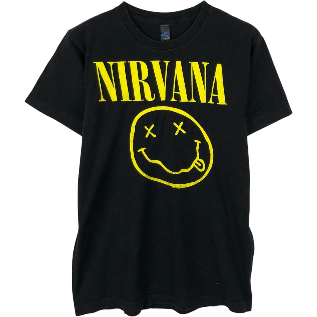 TULTEX NIRVANA Nirvana Band T-shirt, Men's M size cotton black type Vintage Second Hand