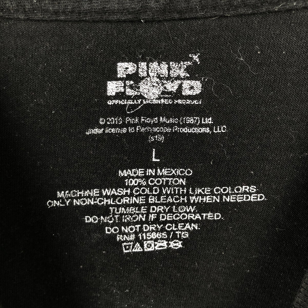 PINK FLOYD Pink Floyd Band T-shirt Band T Men's L size cotton black type Vintage Second Hand
