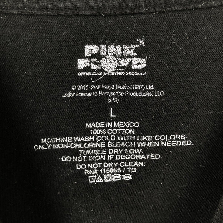 PINK FLOYD Pink Floyd Band T-shirt Band T Men's L size cotton black type Vintage Second Hand