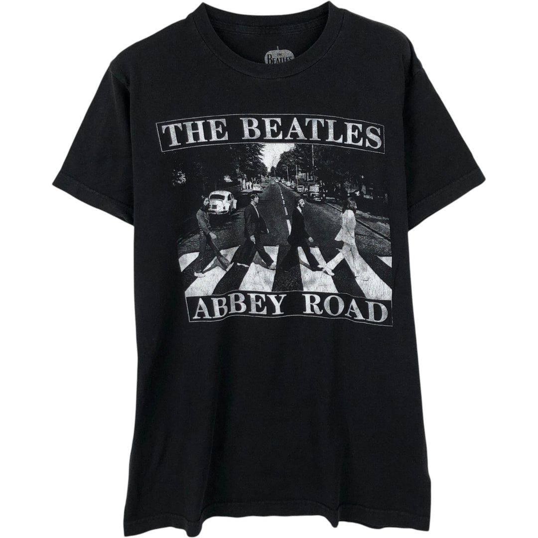 THE BEATLES Band T-shirt, Men's M size cotton black type Vintage Second Hand