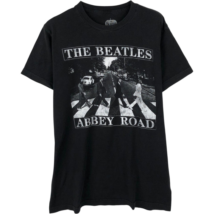 THE BEATLES Band T-shirt, Men's M size cotton black type Vintage Second Hand