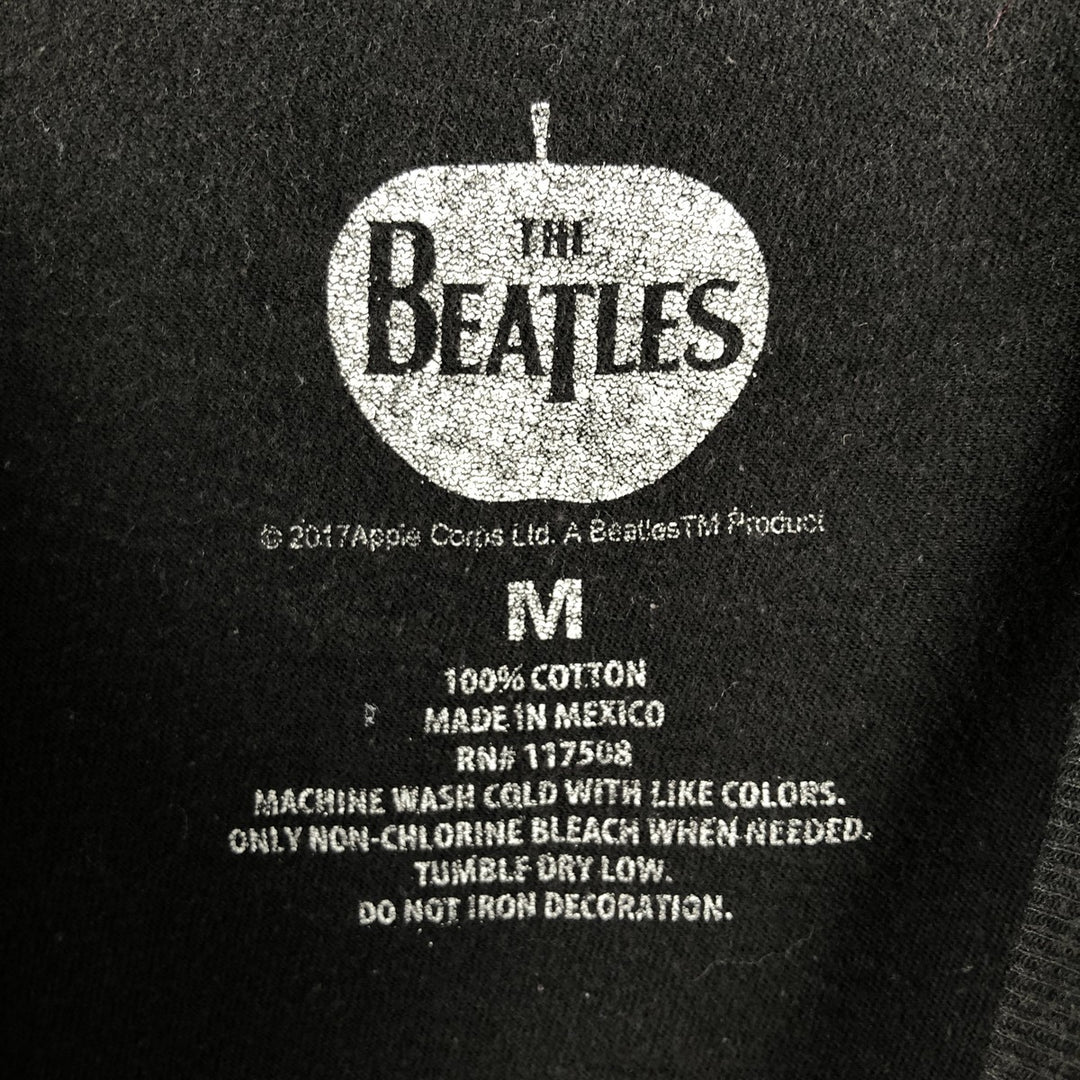 THE BEATLES Band T-shirt, Men's M size cotton black type Vintage Second Hand