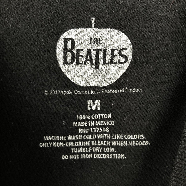 THE BEATLES Band T-shirt, Men's M size cotton black type Vintage Second Hand