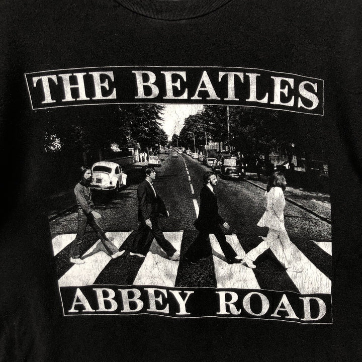 THE BEATLES Band T-shirt, Men's M size cotton black type Vintage Second Hand