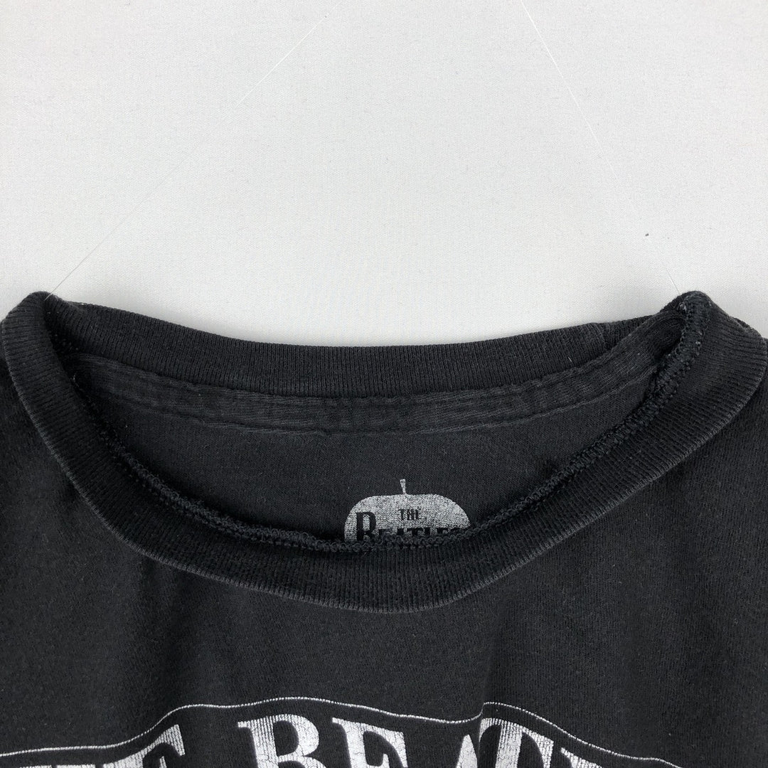 THE BEATLES Band T-shirt, Men's M size cotton black type Vintage Second Hand