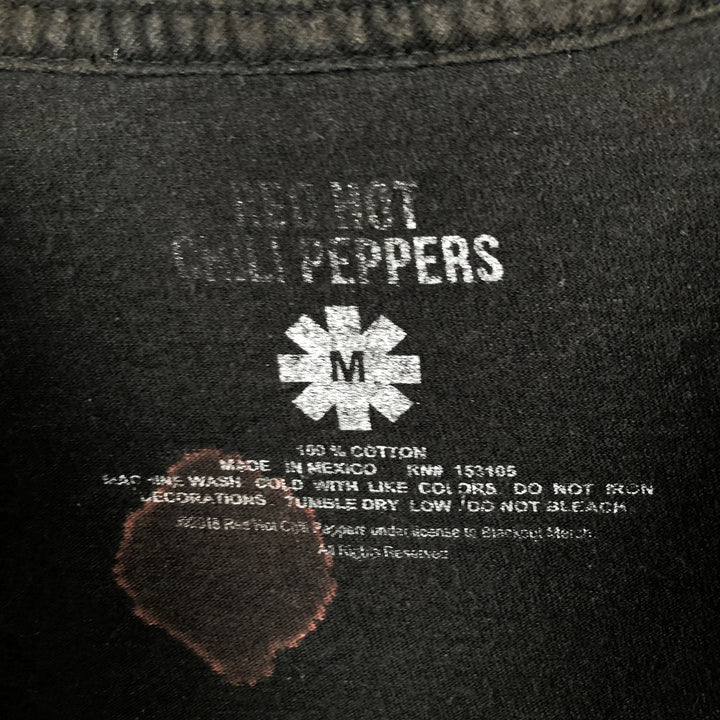 RED HOT CHILI PEPPERS Red Hot Chili Peppers Band T-shirt Band T Men's M size cotton black type Vintage Second Hand