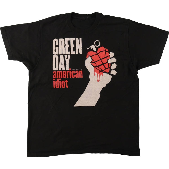 GREEN DAY Green Day Band T-shirt Band T Men's XL size unclear black type Vintage Second Hand