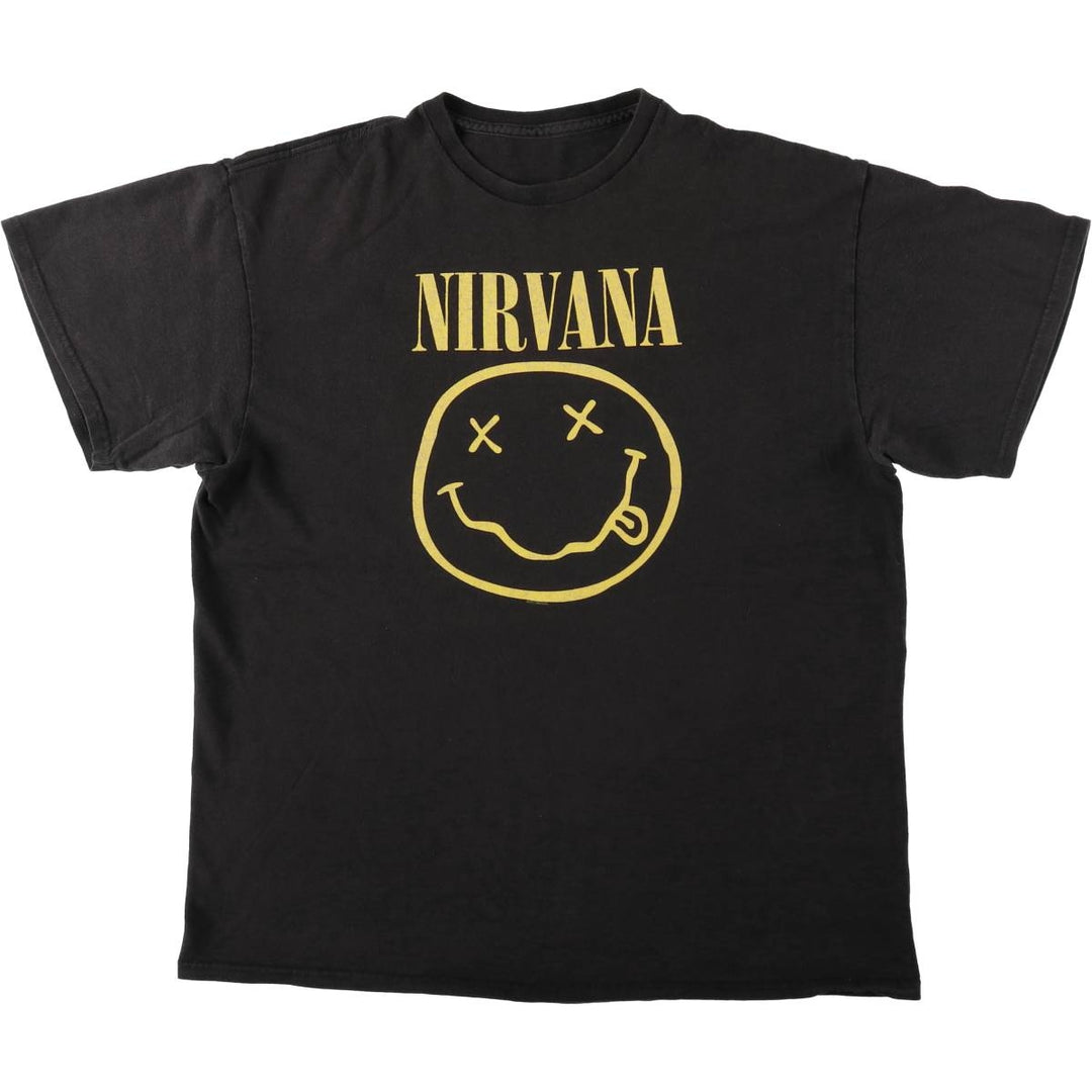 NIRVANA Nirvana Band T-shirt, Band T, Men's XL size unclear black type Vintage Second Hand