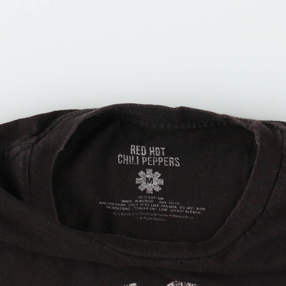 RED HOT CHILI PEPPERS Red Hot Chili Peppers Band T-shirt Band T Men's M size cotton black type Vintage Second Hand