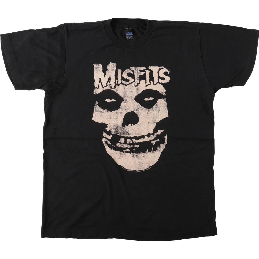 MISFITS Skull Pattern Band T-shirt, Men's M size cotton black type Vintage Second Hand