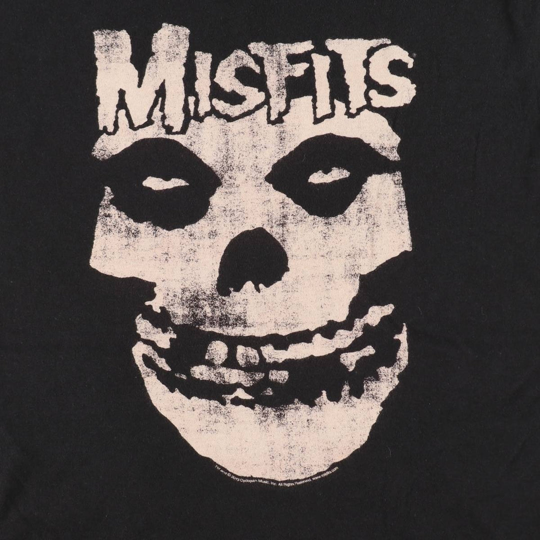 MISFITS Skull Pattern Band T-shirt, Men's M size cotton black type Vintage Second Hand