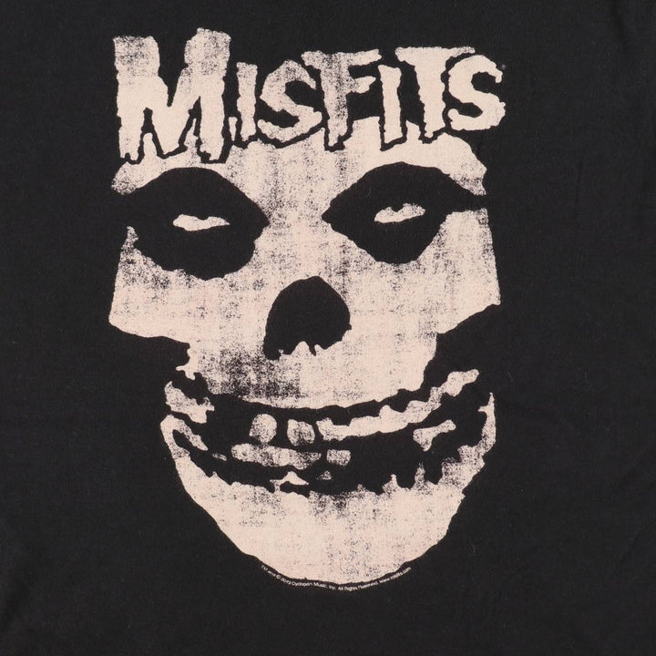 MISFITS Skull Pattern Band T-shirt, Men's M size cotton black type Vintage Second Hand
