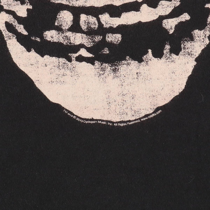 MISFITS Skull Pattern Band T-shirt, Men's M size cotton black type Vintage Second Hand