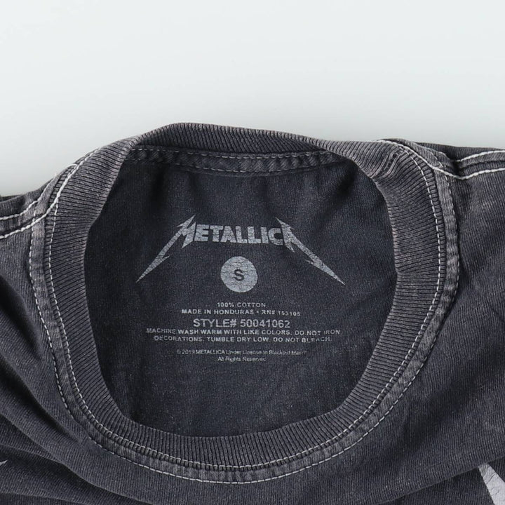 METALLICA Skull Pattern Band T-Shirt, Men's Size Small cotton Charcoal Vintage Second Hand