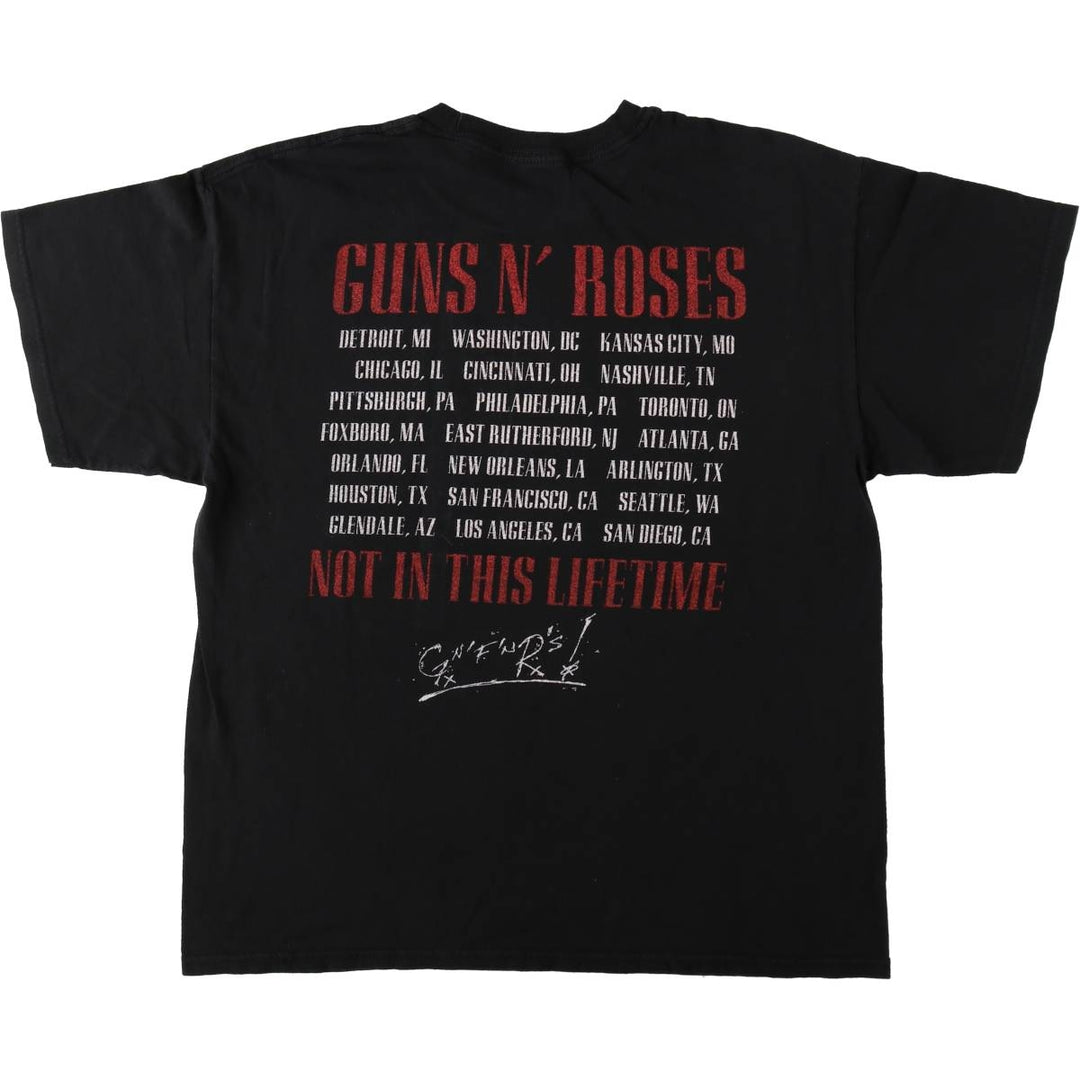 GUNS N' ROSES Guns N' Roses Band T-Shirt Band Tee Men's XL cotton black type Vintage Second Hand