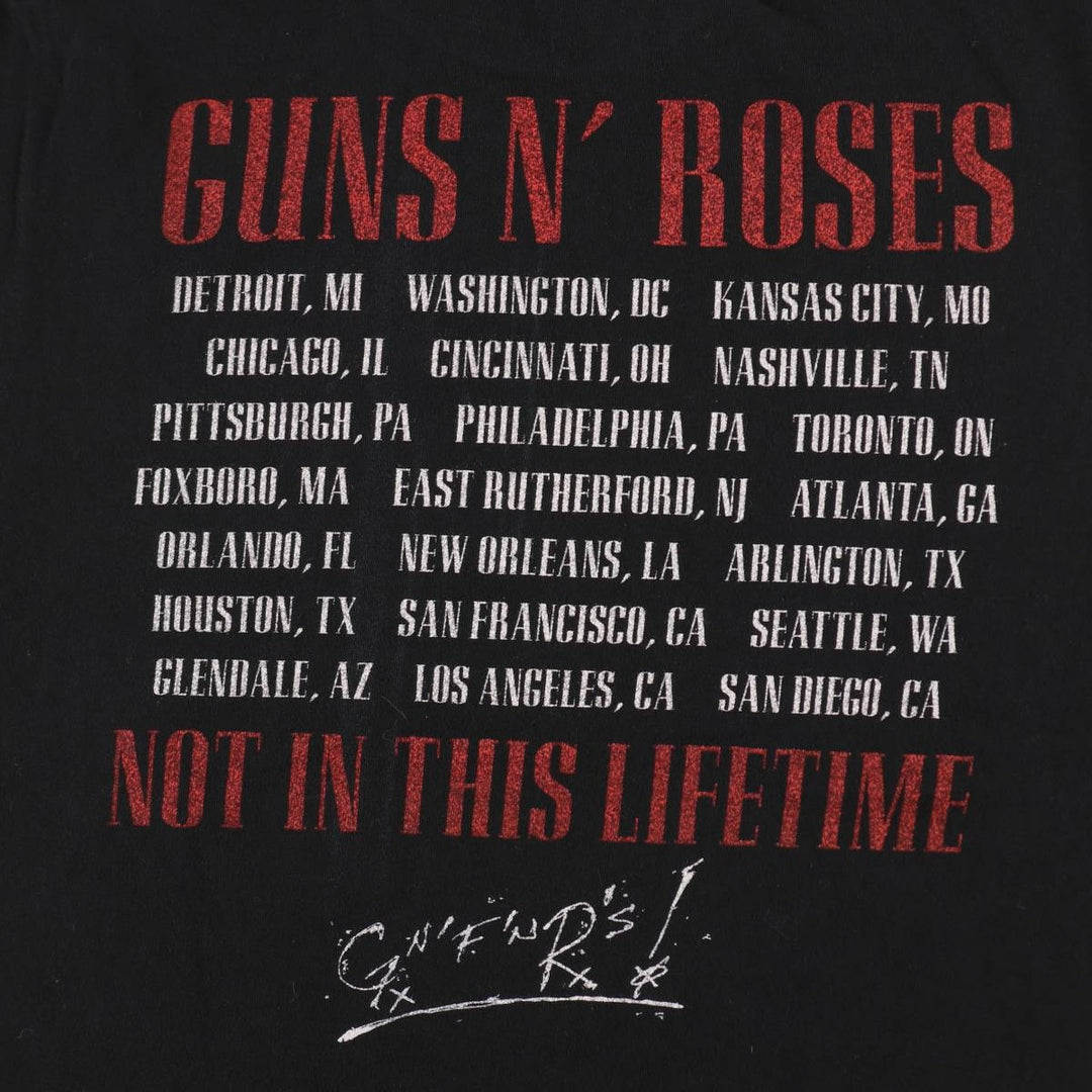 GUNS N' ROSES Guns N' Roses Band T-Shirt Band Tee Men's XL cotton black type Vintage Second Hand