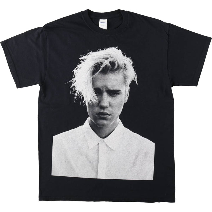 Gildan Justin Bieber Band T-shirt, Men's M size cotton black type Vintage Second Hand