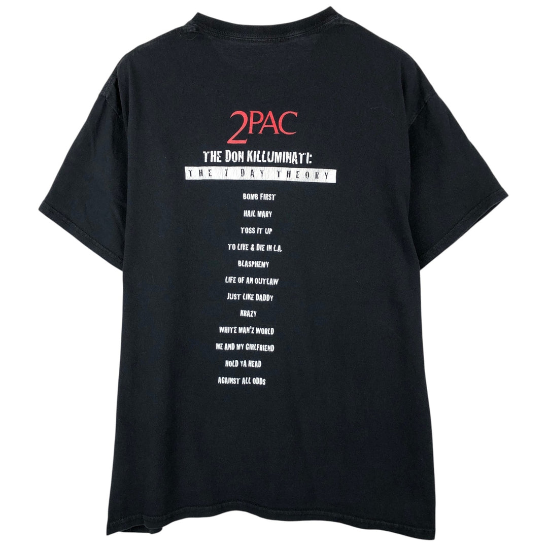 2pac Rap T-shirt, Men's XL size unclear black type Vintage Second Hand