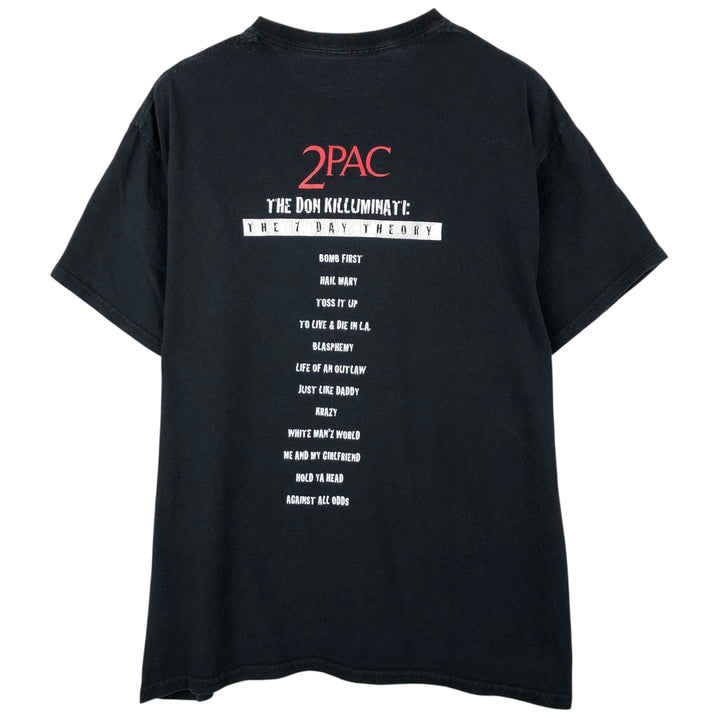 2pac Rap T-shirt, Men's XL size unclear black type Vintage Second Hand