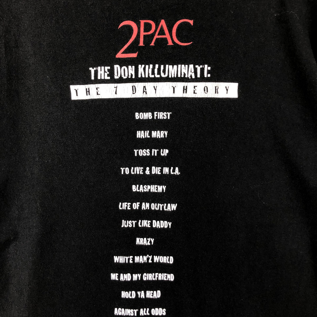 2pac Rap T-shirt, Men's XL size unclear black type Vintage Second Hand