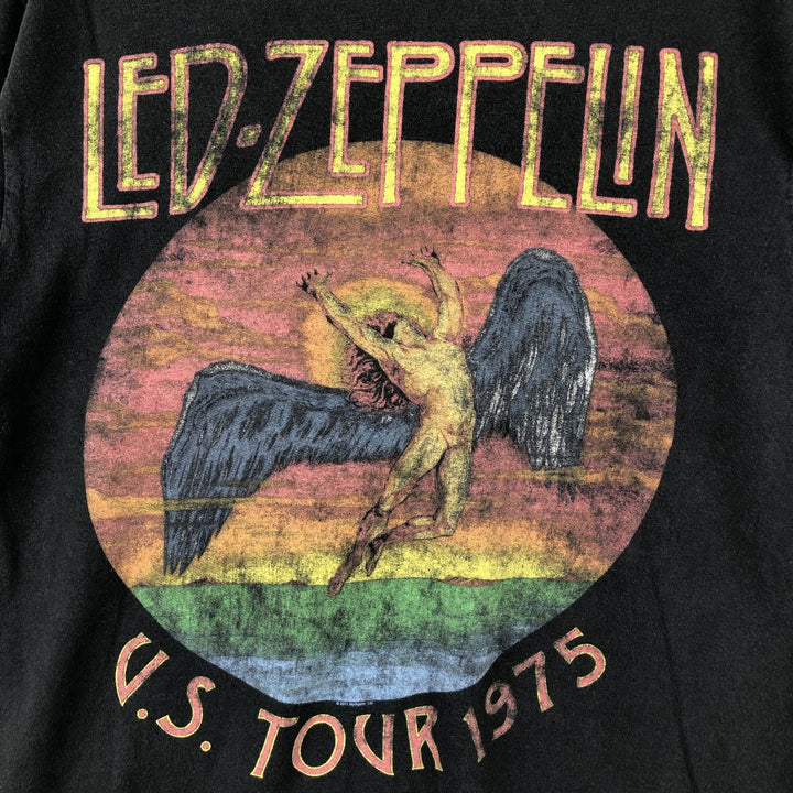 Delta LED ZEPPELIN Led Zeppelin Band T-shirt Band Tee Men's L size cotton black type Vintage Second Hand