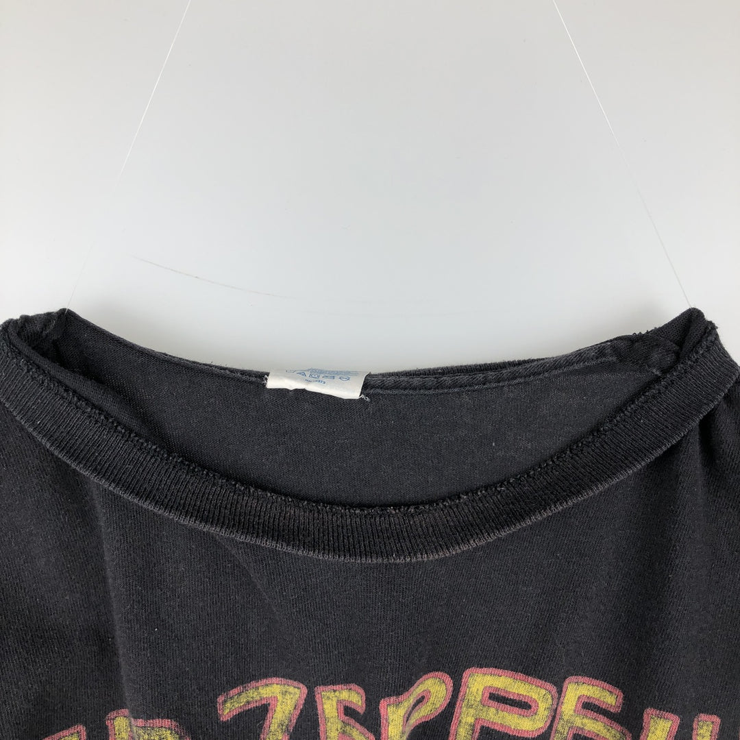 Delta LED ZEPPELIN Led Zeppelin Band T-shirt Band Tee Men's L size cotton black type Vintage Second Hand