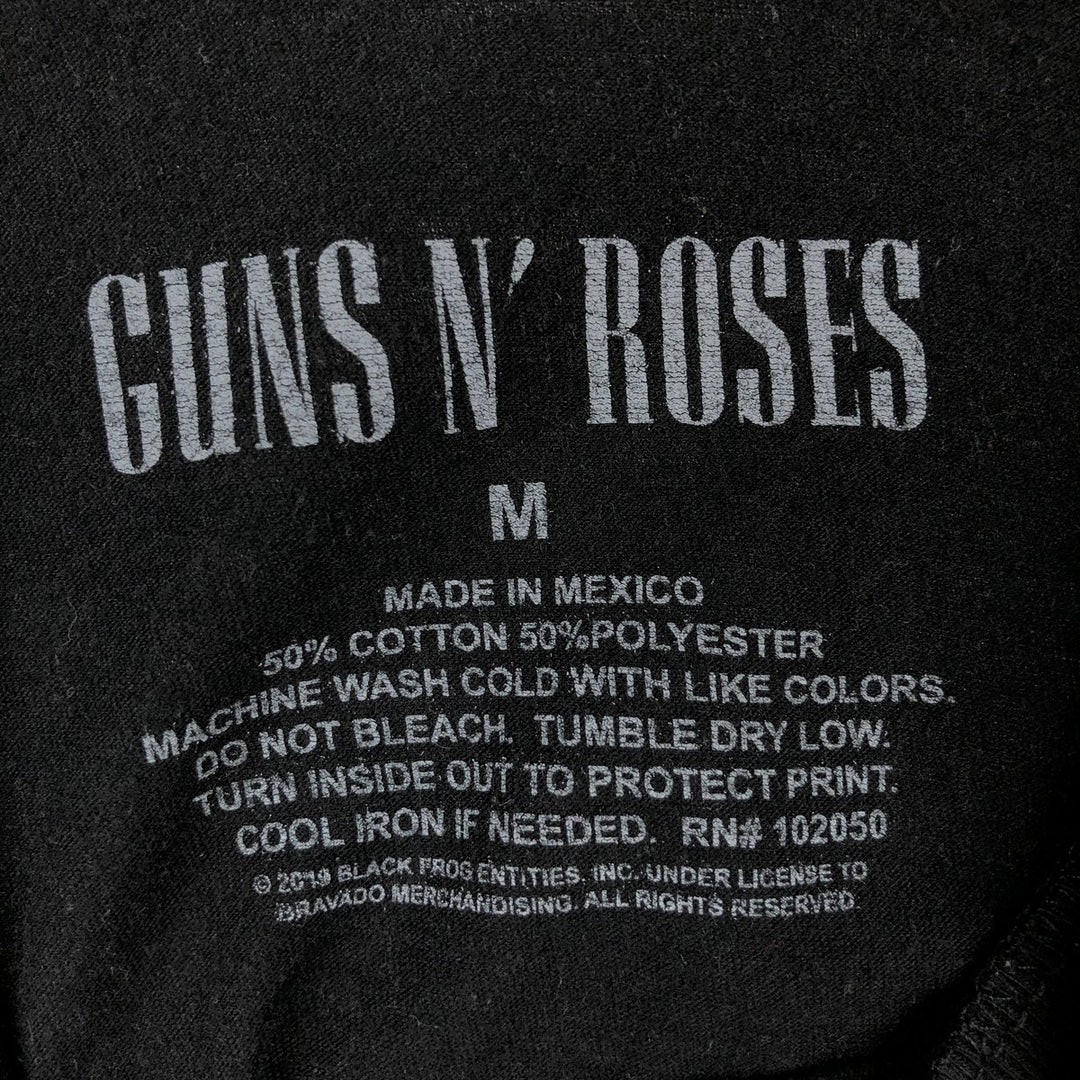 GUNS N' ROSES Guns N' Roses Band T-shirt Band Tee Men's M size cotton black type Vintage Second Hand
