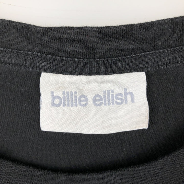 BILLIE EILISH Band T-shirt, Made in USA, Men's XXL equivalent. cotton black type Vintage Second Hand