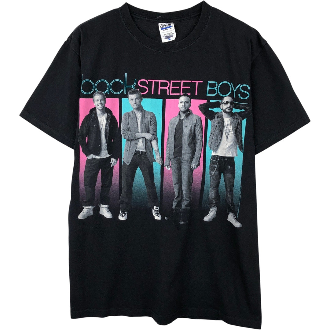 Anvil BACK STREET BOYS Band T-Shirt (Men's Size M) cotton black type Vintage Second Hand
