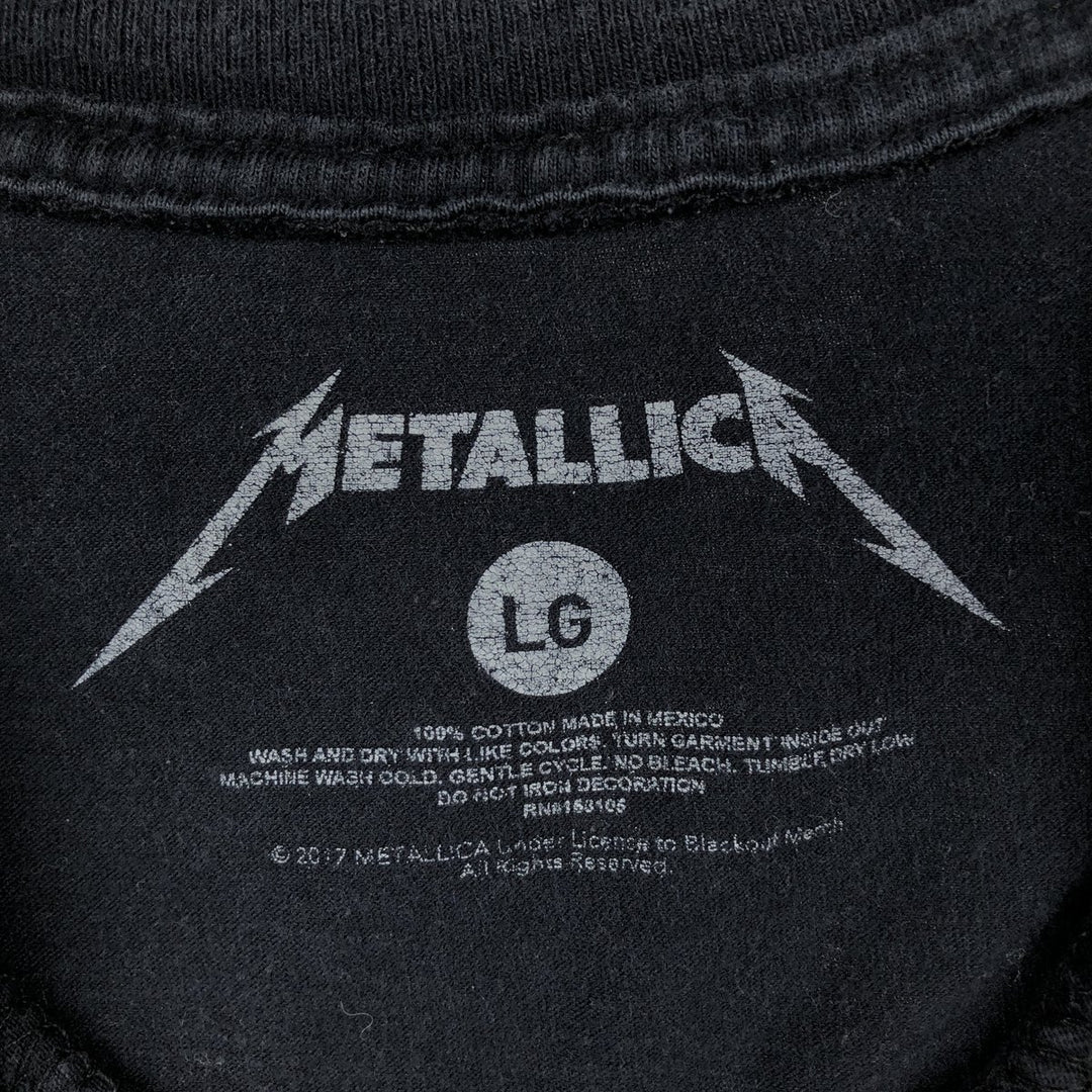 METALLICA Metallica Band T-shirt Band T Men's L size cotton black type Vintage Second Hand