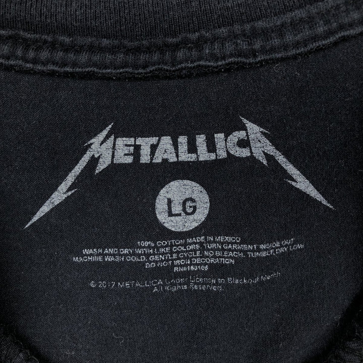 METALLICA Metallica Band T-shirt Band T Men's L size cotton black type Vintage Second Hand