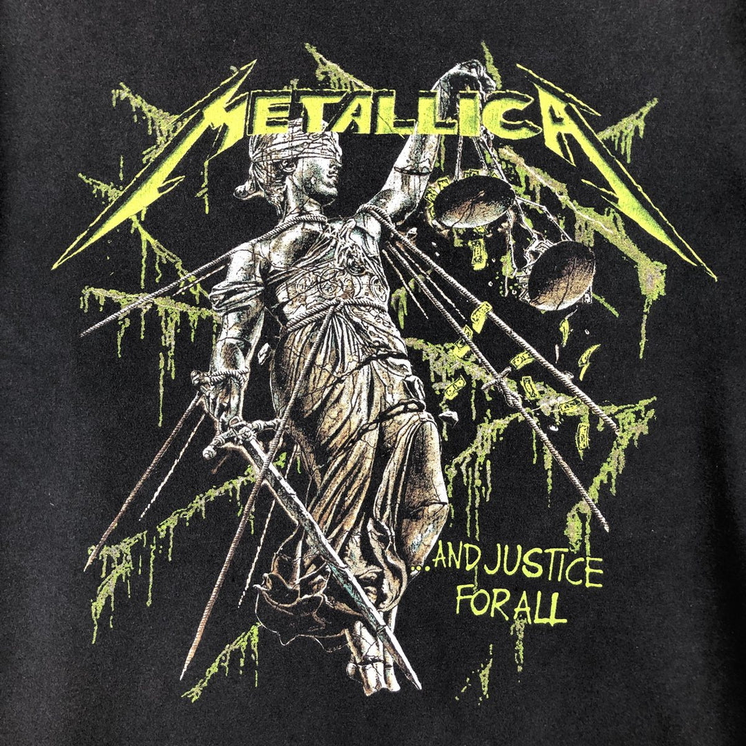 METALLICA Metallica Band T-shirt Band T Men's L size cotton black type Vintage Second Hand