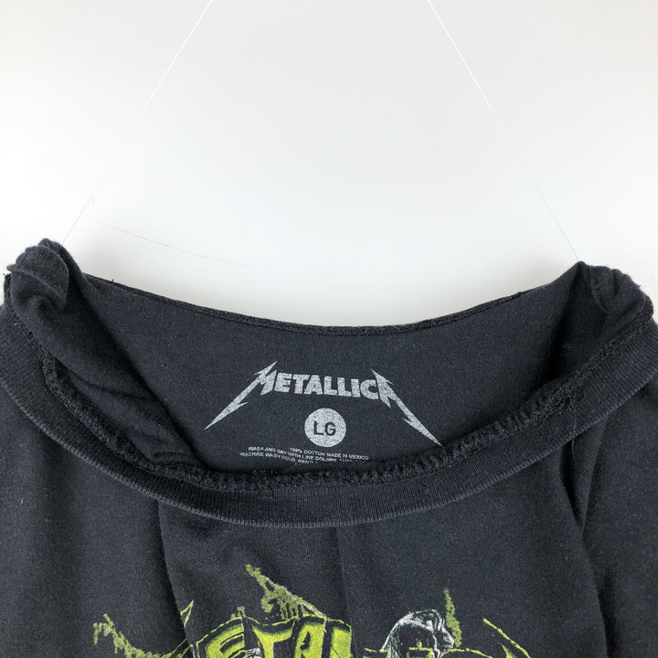 METALLICA Metallica Band T-shirt Band T Men's L size cotton black type Vintage Second Hand