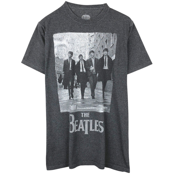 THE BEATLES Band T-shirt, made in Honduras, men's size L (approx.) cotton Charcoal Vintage Second Hand