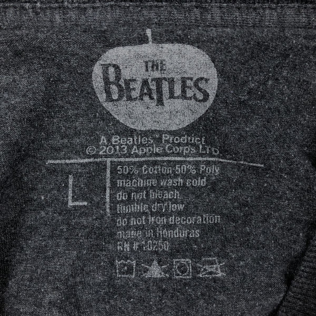 THE BEATLES Band T-shirt, made in Honduras, men's size L (approx.) cotton Charcoal Vintage Second Hand