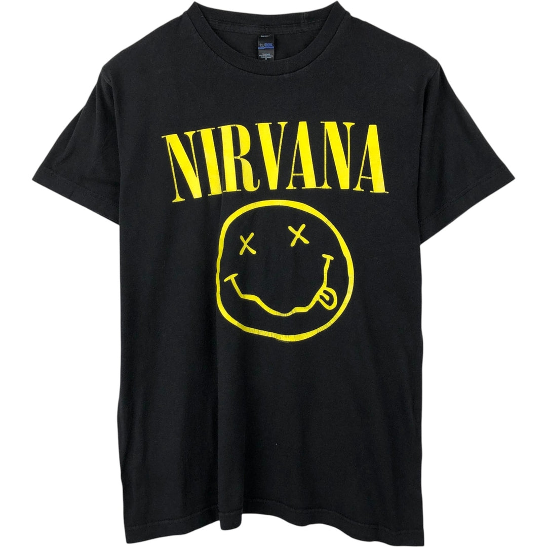 NIRVANA Nirvana Band T-shirt, Band T, Men's M size cotton black type Vintage Second Hand