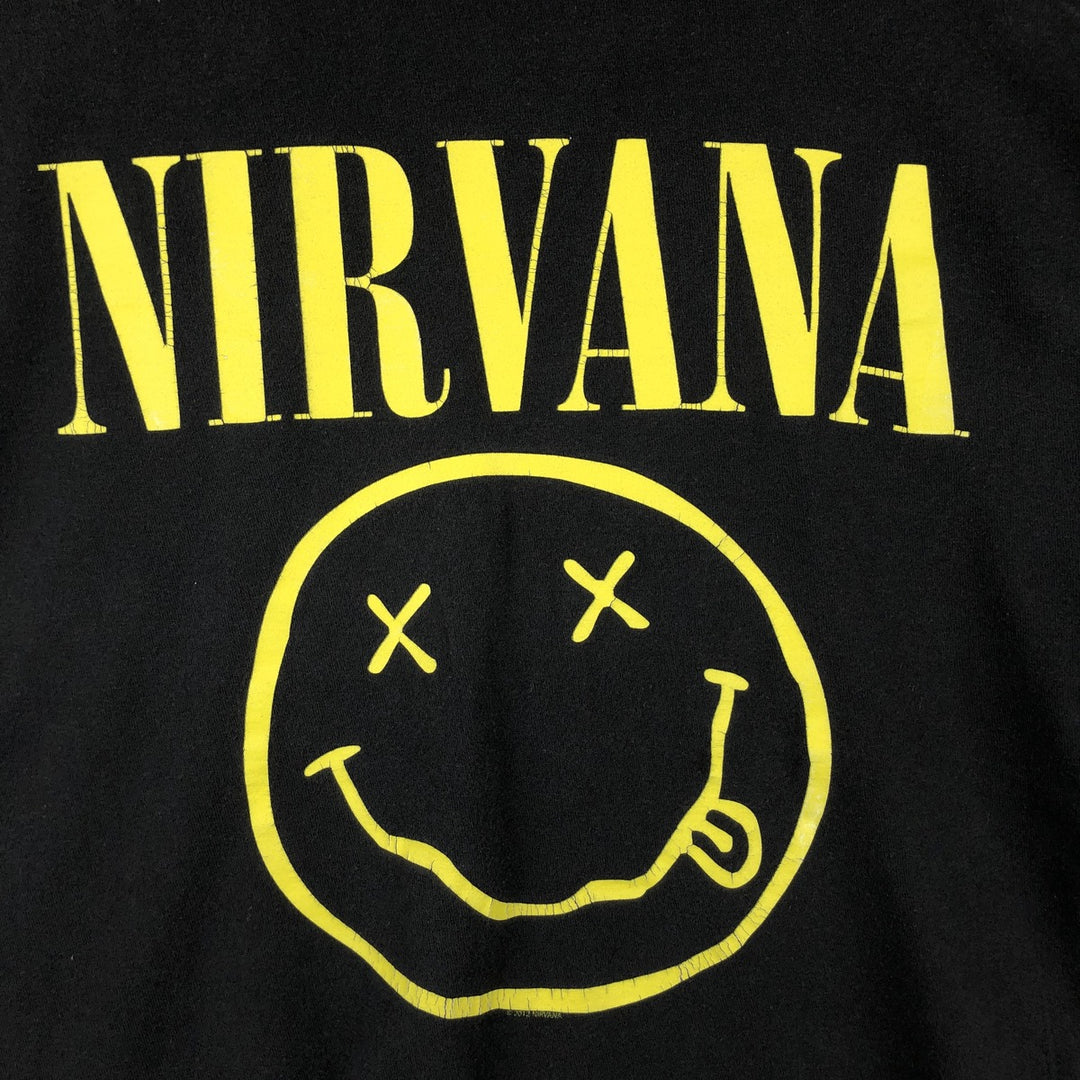 NIRVANA Nirvana Band T-shirt, Band T, Men's M size cotton black type Vintage Second Hand