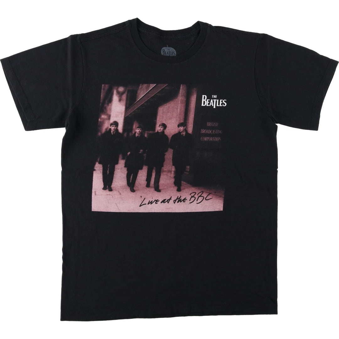 THE BEATLES Band T-shirt, Band T, Men's S size cotton black type Vintage Second Hand