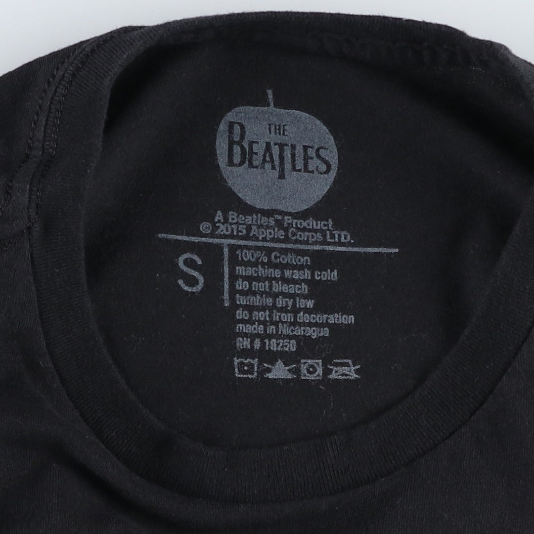 THE BEATLES Band T-shirt, Band T, Men's S size cotton black type Vintage Second Hand