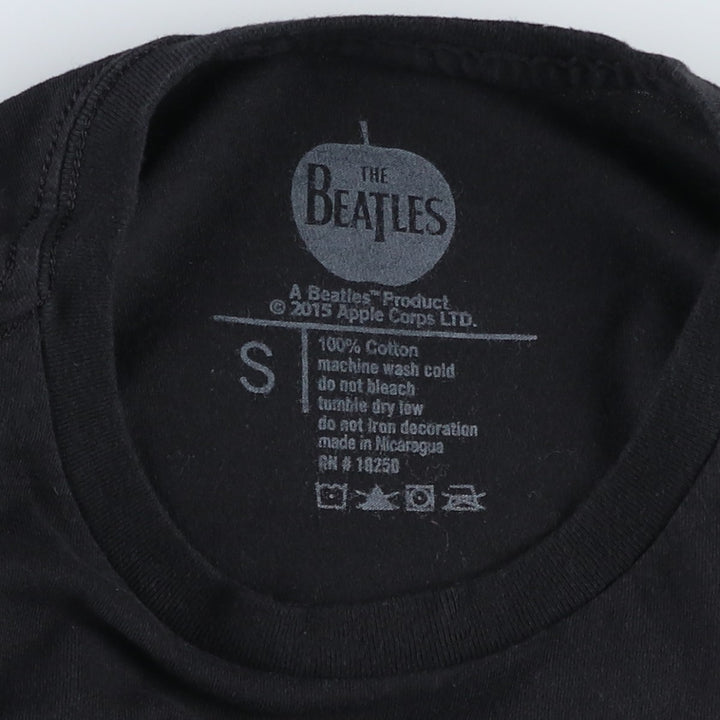 THE BEATLES Band T-shirt, Band T, Men's S size cotton black type Vintage Second Hand
