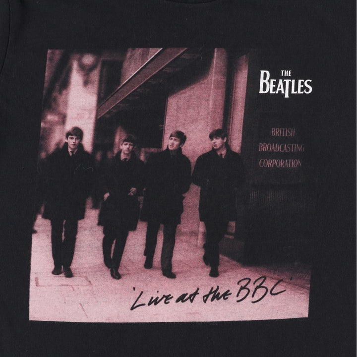 THE BEATLES Band T-shirt, Band T, Men's S size cotton black type Vintage Second Hand