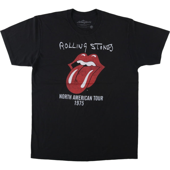 The Rolling Stones Band T-shirt, Band T, Men's L size cotton black type Vintage Second Hand